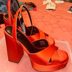 Orange Zara heels